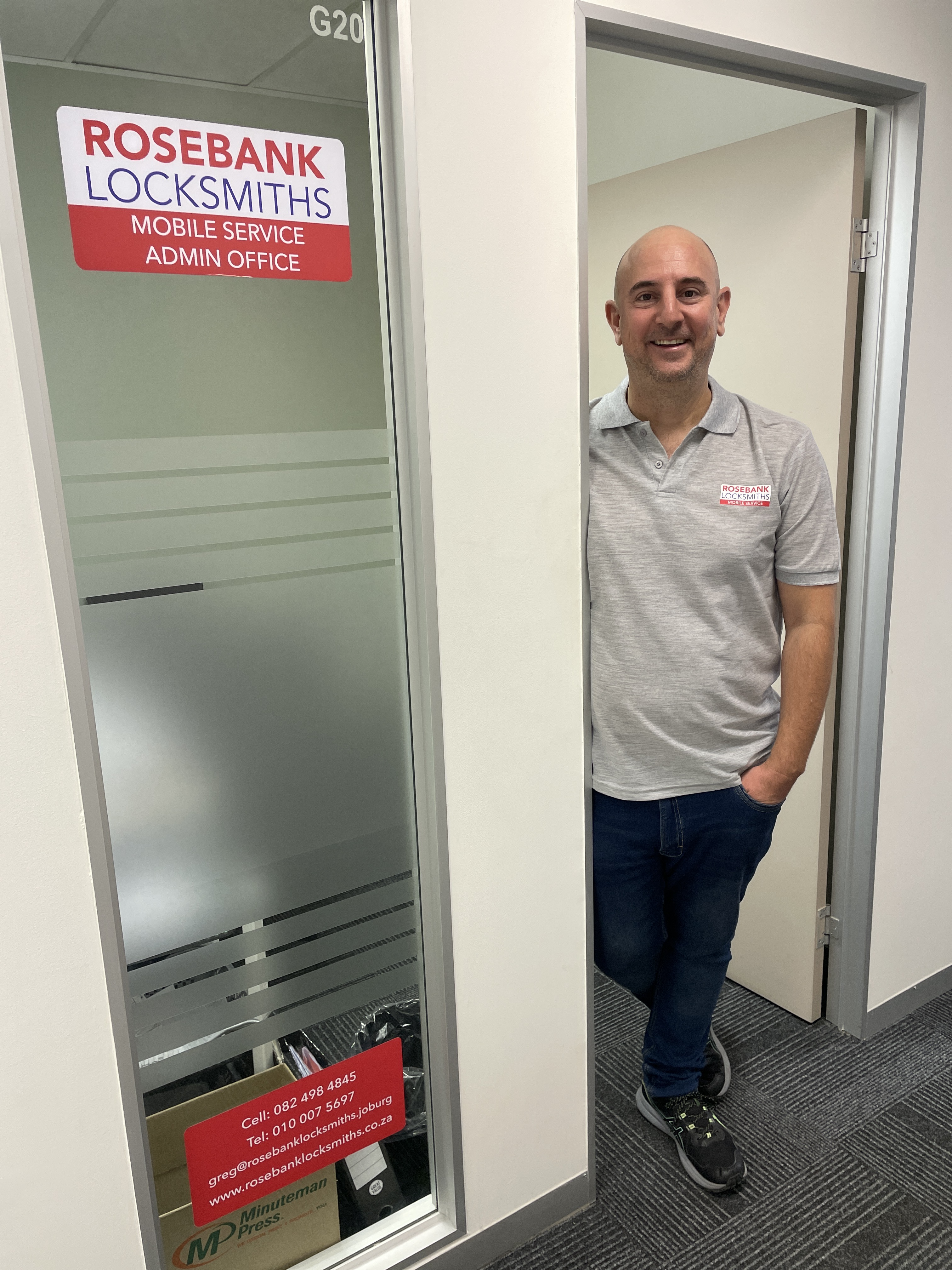 Gregory, Owner of Rosebank Locksmiths at the Admin Office